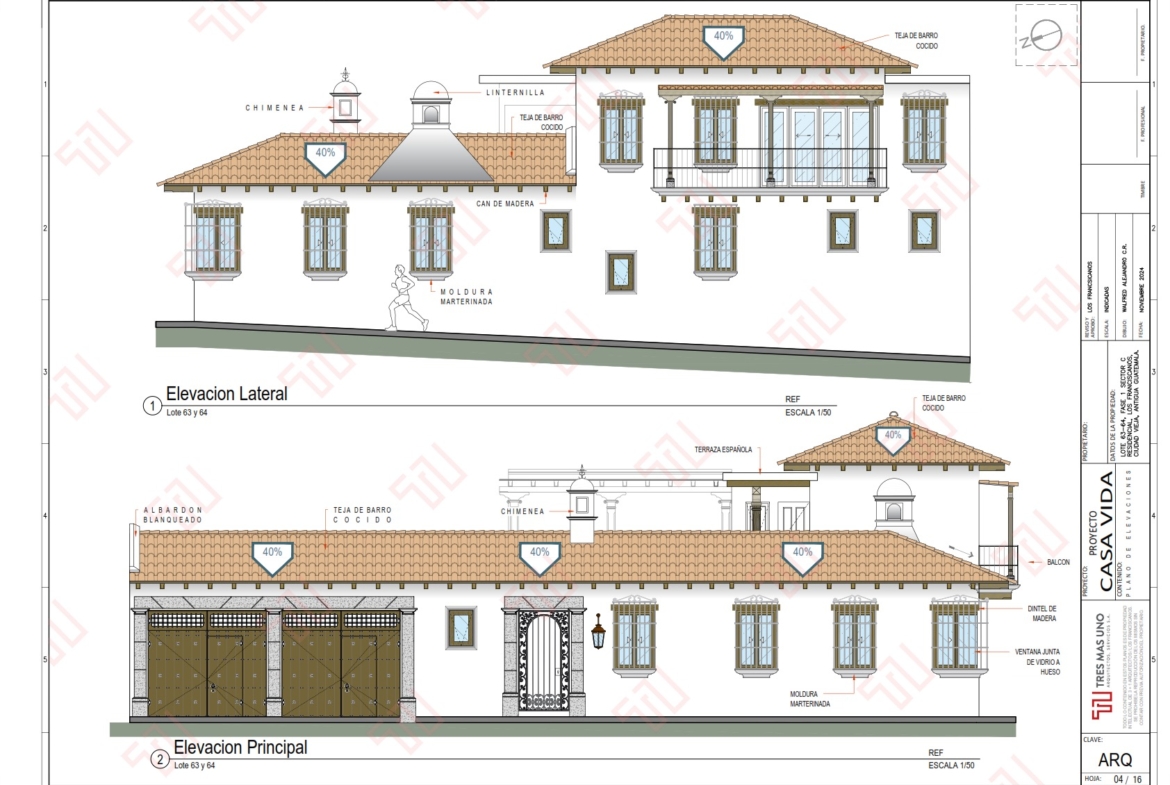 PLANOS CASA EN VENTA EN ANTIGUA GUATEMALA